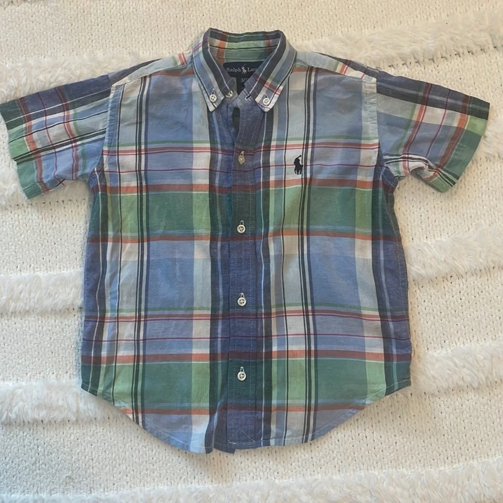 Ralph Lauren shirt button down plaid boys 3T